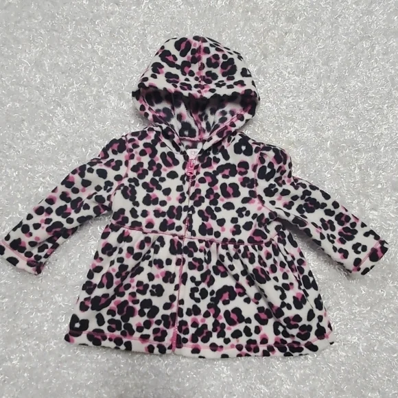 Leopard Print Fleece Hooded Jacket