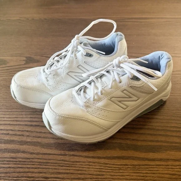 New Balance 928v3 Womens White Blue Leather Walking Shoes WW928WB3 Size 8.5