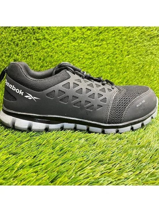 Reebok Sublite Cushion Mens Size 8 Womens 10 Black Alloy Toe Safety Work Shoes