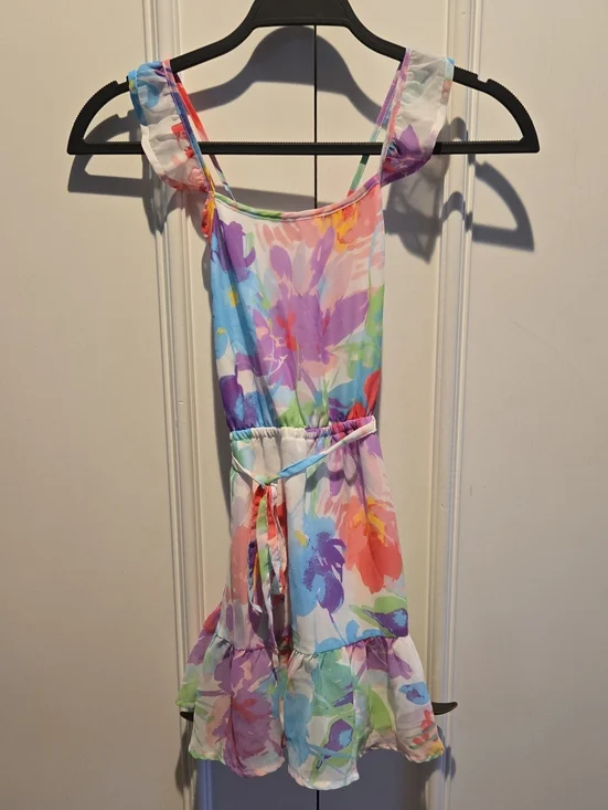 Floral Watercolor Ruffle Sundress - Multi