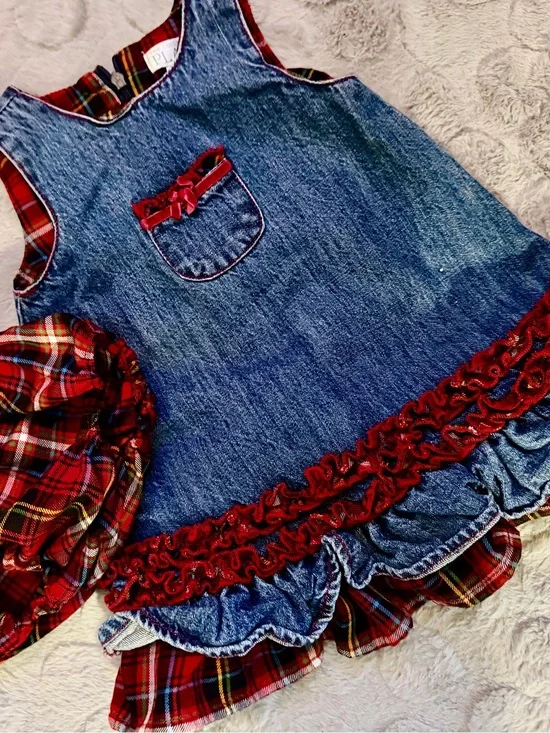 Girls Denim The children’s place 6-9 month Layered Dress with panties!