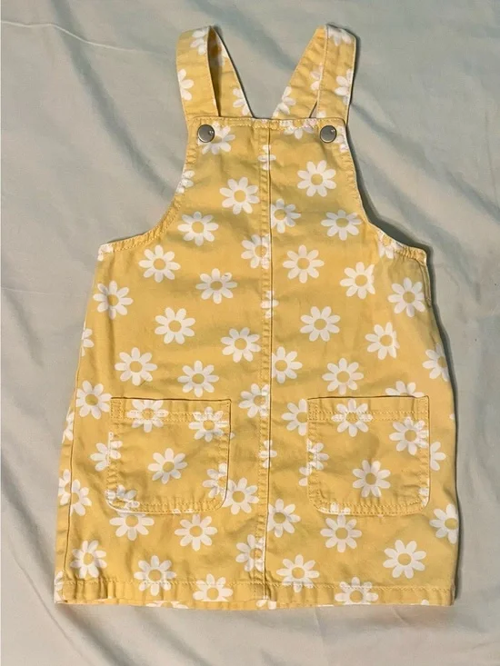 The Children's Place Yellow Daisy Overall Dress