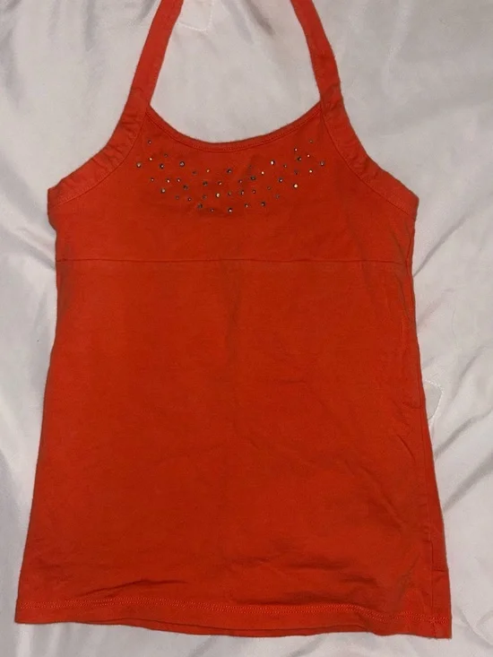 The Children's Place Red Halter Tank with Stud Accent