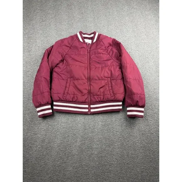 The Children's Place Girls Burgundy‎ Bomber Jacket Size L 10/12