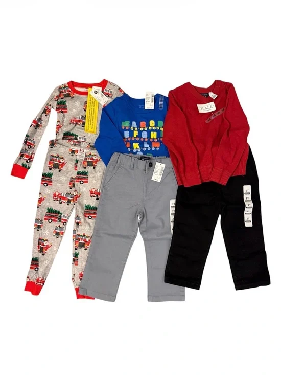 The Children's Place Red Knit Sweater & Holiday Pajama Set - Kids Pajamas
