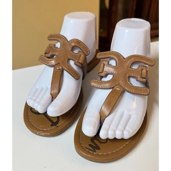 Sam Edelman‎ Carter Brown Slip On Thong Leather Women's Sandals Size 7