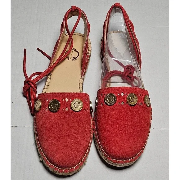 C‎ Wonder Michaela Red Suede Espadrille Sandal Ankle Tie MICHAELA DIAQ Womens 6M