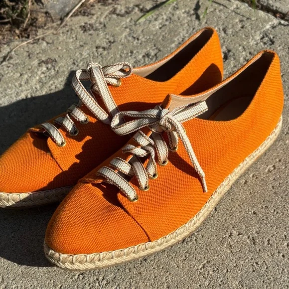 M. Gemi Vibrant Orange Espadrille Sneakers. Sz 9.5-10/EU 40‎