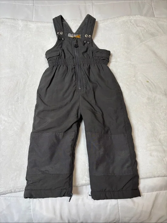 The Children's Place Dark Gray Insulated Kids' Overalls with Adjustable Straps