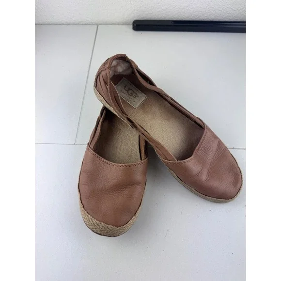 UGG Women's Brown Leather Espadrilles