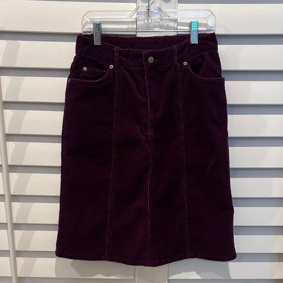 Children's Place Purple Corduroy Stretch Pencil‎ Midi Skirt Size 12