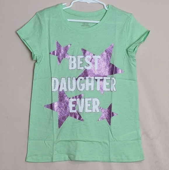 The Children's Place Mint Green Short Sleeve Best Daughter Ever Tee size Medium