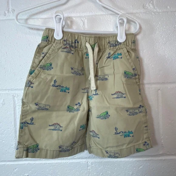 The Children's Place Khaki Shorts with Dinosaur Print Size 3T