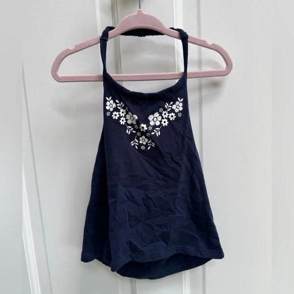 The Children's Place 2T Girls Blue and White Floral Camisole Top Blouse