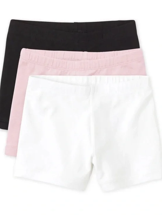 The Children’s Place 3-Pack Girl's Basic Bike Shorts - Black, Pink, White