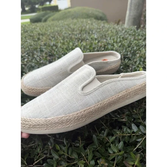 Esprit Neema Espadrille Mule Size 9.5M Natural Linen Summer Slide Casual Shoe