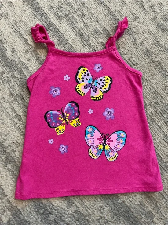 The Children's Place Bright Pink Butterfly Print Tank Top