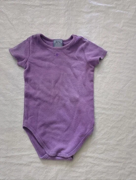 The Children's Place Lavender Short-Sleeve One-Piece Bodysuit
