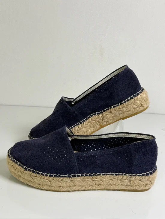 Espadrij L’Originale Women’s Navy Suede Platform Espadrille Loafer US 7.5-8 NWOT