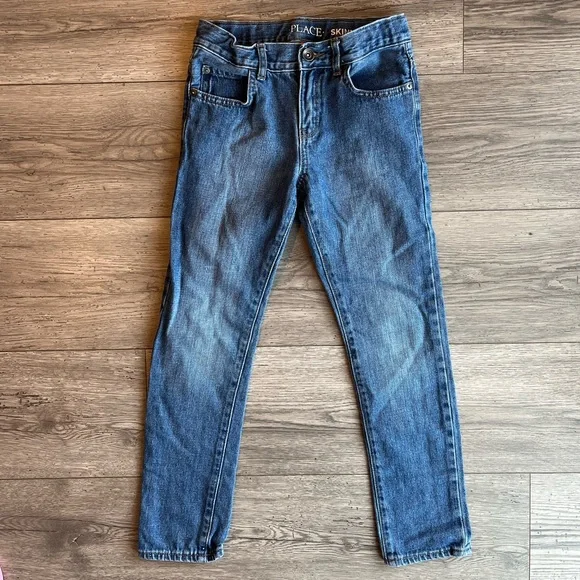 The Children’s Place Boys Skinny Jeans Medium Wash Cotton Blue Denim Size 8