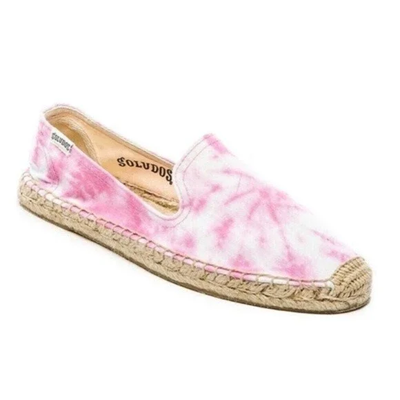 SOLUDOS size 9 pink tie dye slip on espadrilles
