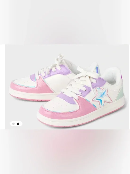 Girls Star Colorblock Low Top Sneakers - Multi size 12