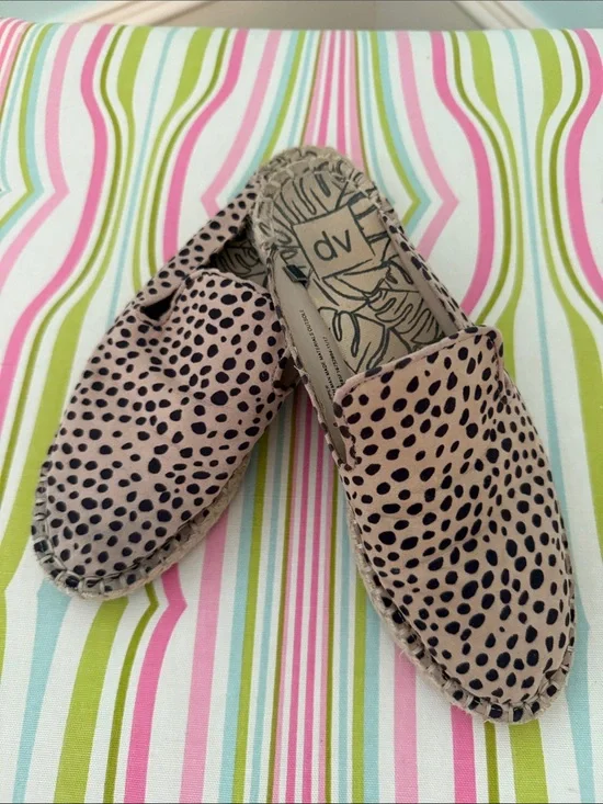 dv by Dolce Vita BrownTan  Leopard Espadrilles Print Mules, open side flats 8