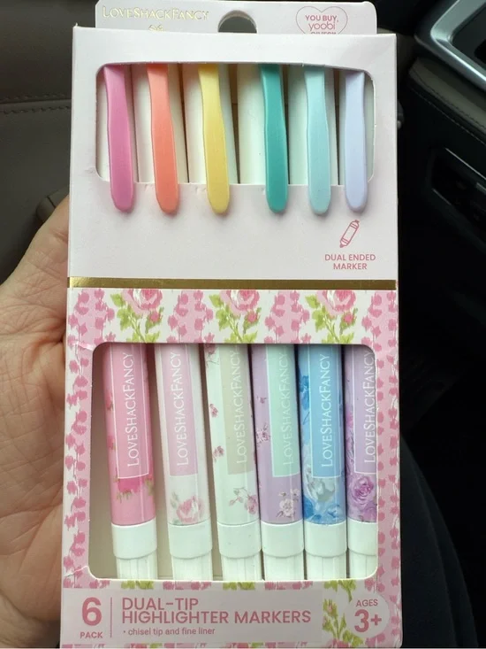 “Love Shack Fancy” x Target Yoobi Pastel Colors Dual-Tip Highlighters
