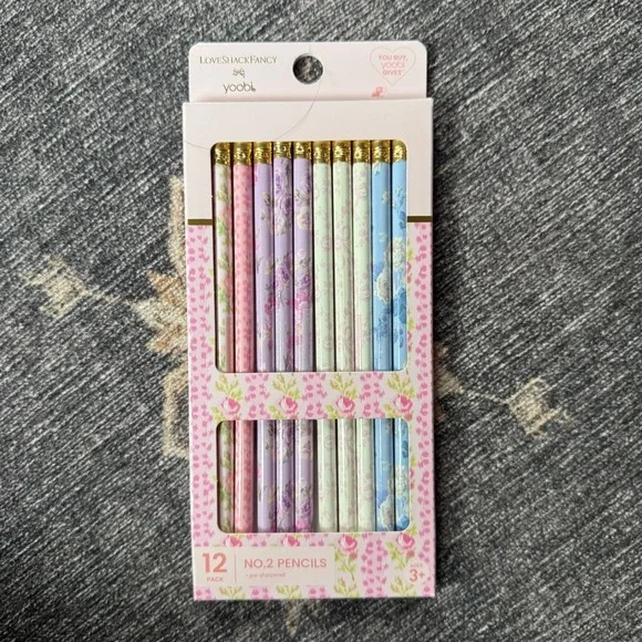Love Shack Fancy Yoobi No 2 Pencil 12pk Pastel Floral Coquette School Target NEW