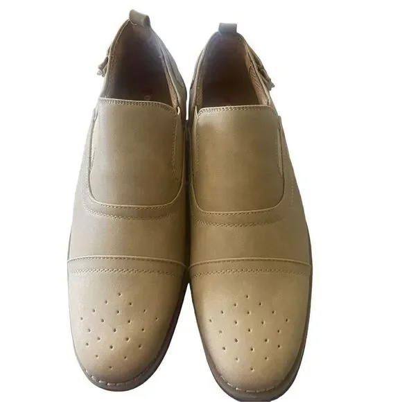 Deer Stags Kid's Leather Slip On Block Heel Loafer Comfort Shoes Size 6M