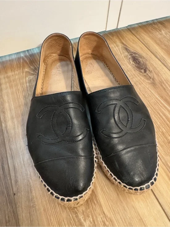 CHANEL classic Leather Espadrille Loafer
