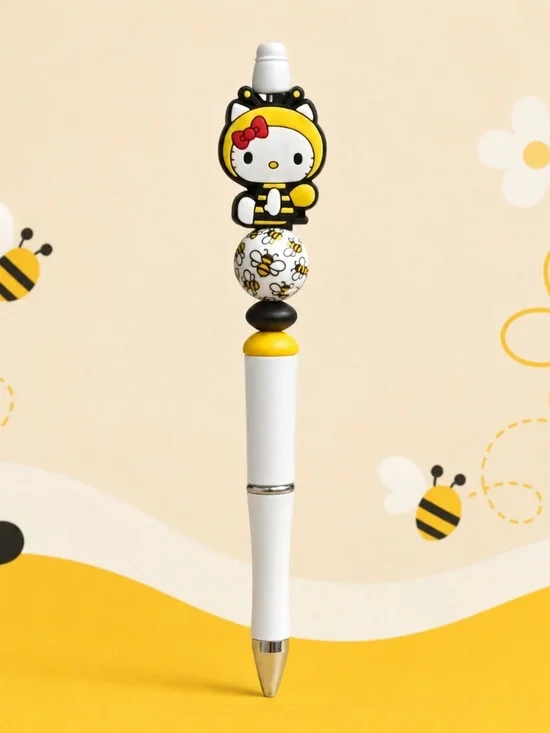 Bee Kitty Decorative Beaded Pen