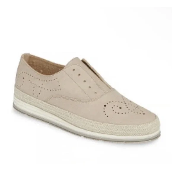 Vaneli Sport 10 M Quain Stone Nubuck Espadrille Perforated Sneaker Slip On