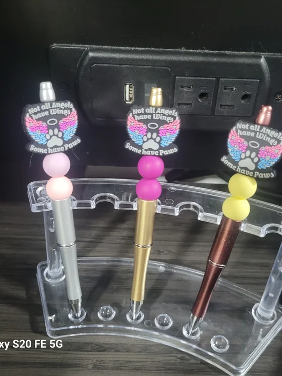 Handmade Angel Pawprint Beaded Pen