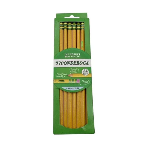 Ticonderoga 24 Count‎ Pencils #2 HB Unsharpened The World's Best Pencil