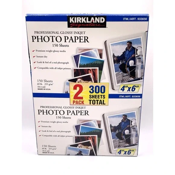 Kirkland Signature Professional Glossy Inkjet‎ Photo Paper 4x6 272 Sheets