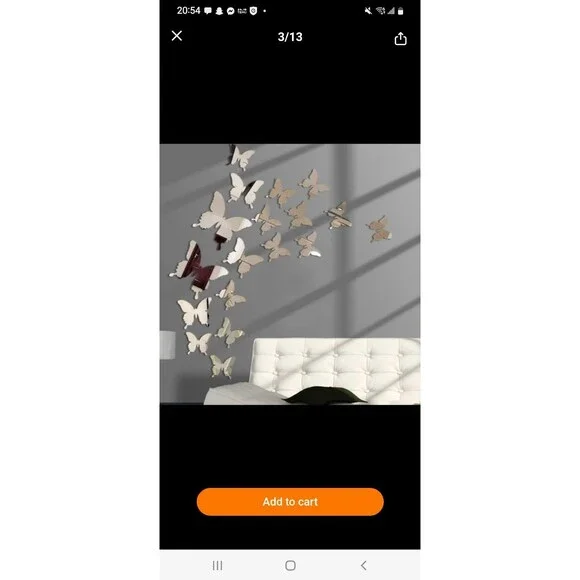 12pcs 3D Mirror Butterfly Sticker, Wall Stickers, Wall Stickers Decal