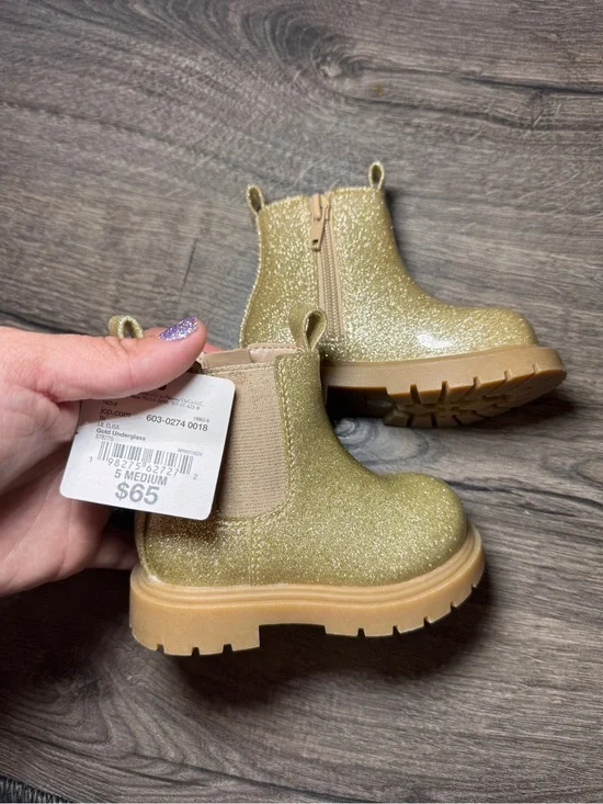 Toddler Glitter Chelsea Boots - Shimmery Gold