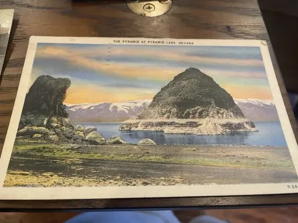 Antique Pyramid Lake Nevada Scenic Postcard Reno Postmark