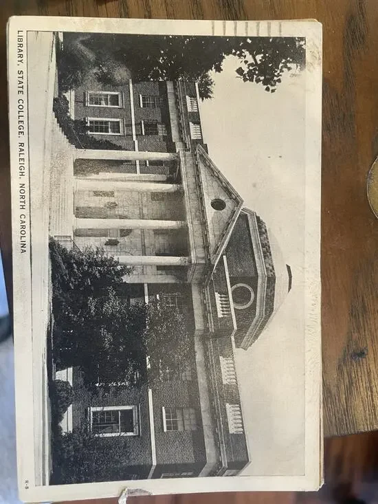 WWII 1941 Raleigh NC State College Library Postcard Defense Bonds Stamp