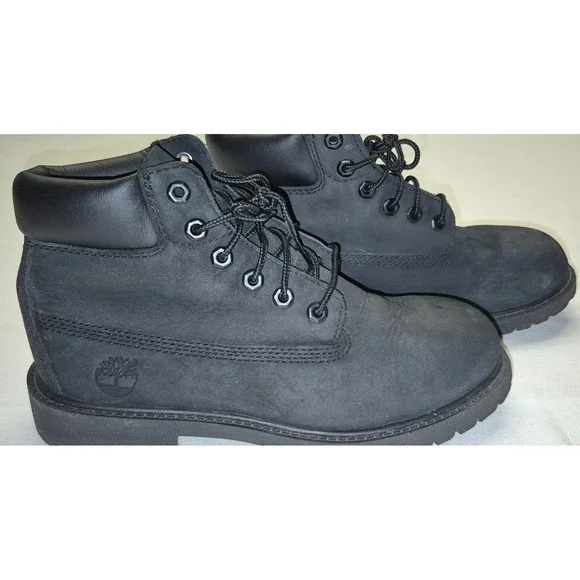 Timberland boy's‎ black outdoor lace up leather ankle boots sz. 3