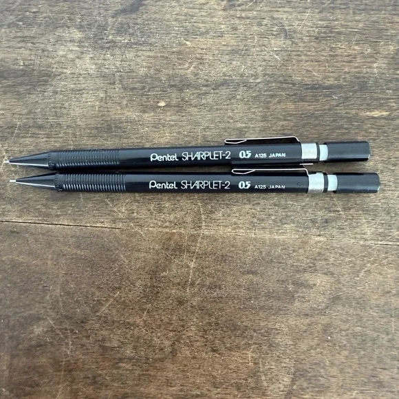 Lot 2‎ Pentel Sharplet-2 A125 0.5mm Mechanical Pencils Japan Vintage Black