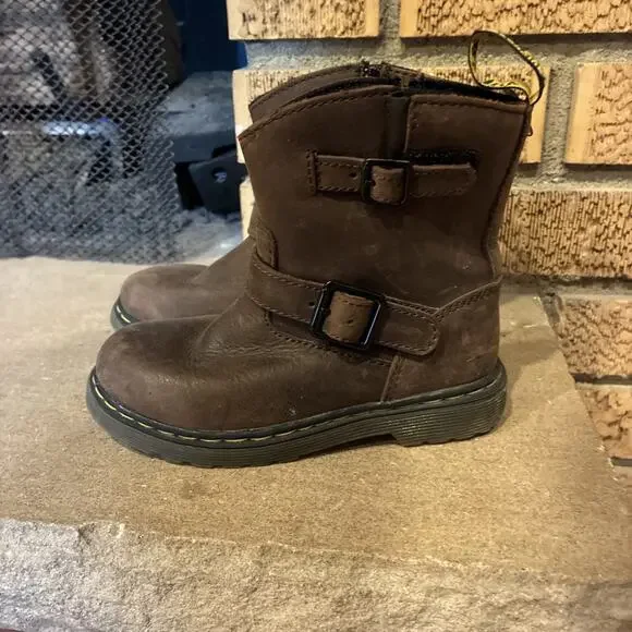 Dr. Martens Blip Jr Brown Leather Boots Kids Size 10 Toddler