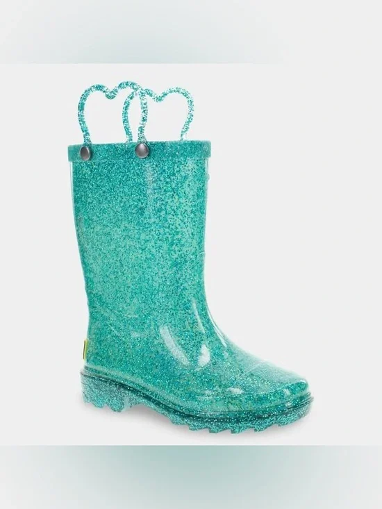 Western Chief Toddlers' Abby Glitter Rain Boots, Size 7 - Teal Green
