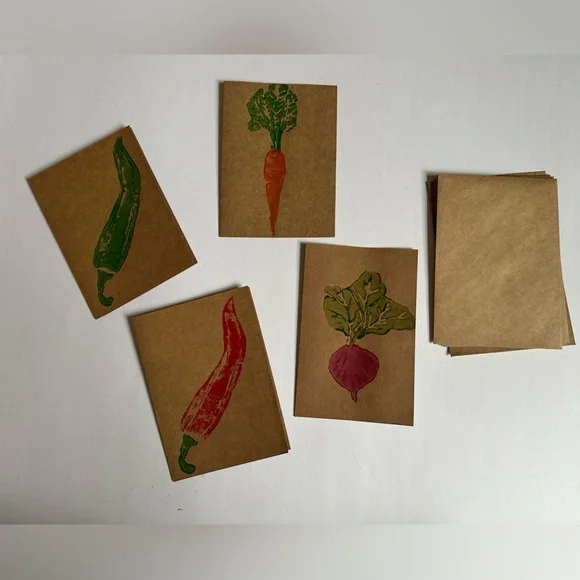 ✨5/$25 Hand Painted Vegetable Cards The Refugee Collective