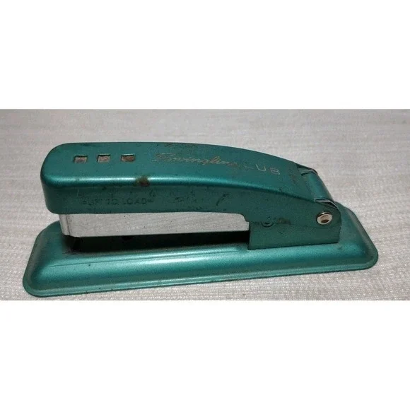 Swingline Cub Stapler Teal‎ Mid Century Metal Desk Office Tool USA Made Vtg