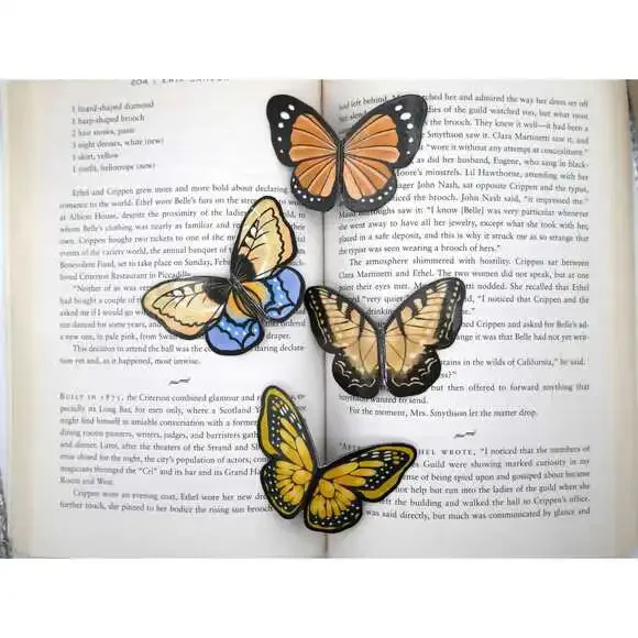 Magnetic Butterfly and Moth Bookmarks (Set of 3)
