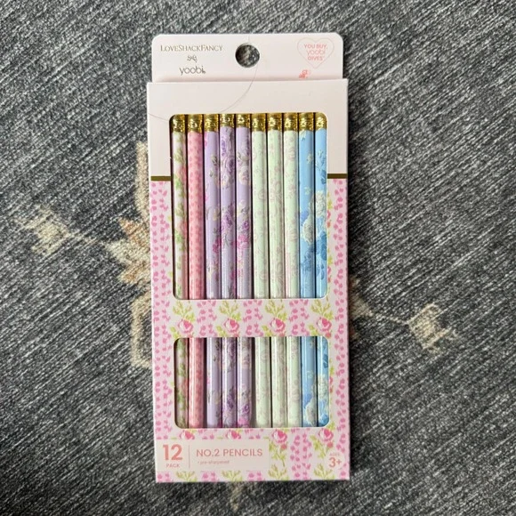 Love Shack Fancy Yoobi No 2 Pencil 12pk Pastel Floral Coquette School Target NEW