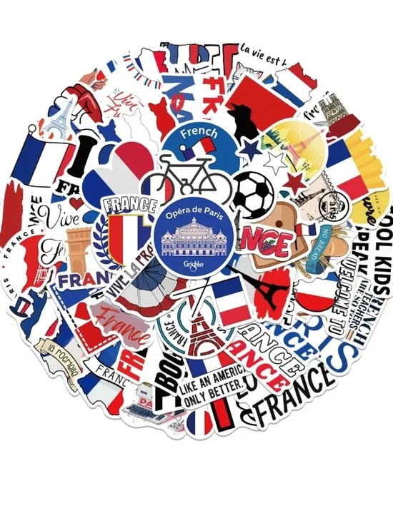 45 Love France Paris Stickers Water Bottles Travel Laptop Luggage French Flag
