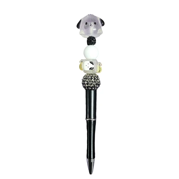 Pochacco Sanrio Beaded Ballpoint Twist Pen Blue Clear Topper